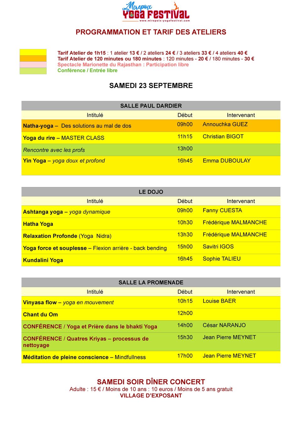 FINAL 2023 Programmation des ateliers et des salles Page 1
